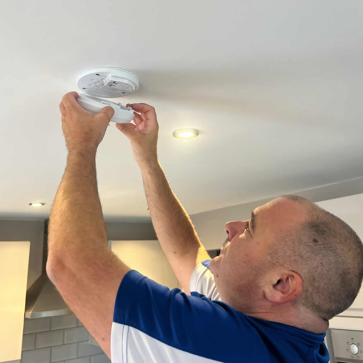 Smoke alarm providing fire safety protection in a Coventry home